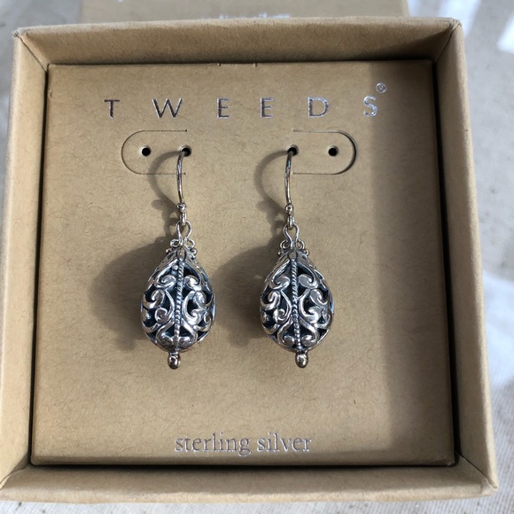 Tweed Jewelry Tweeds Sterling Silver Egg Drop Earrings
